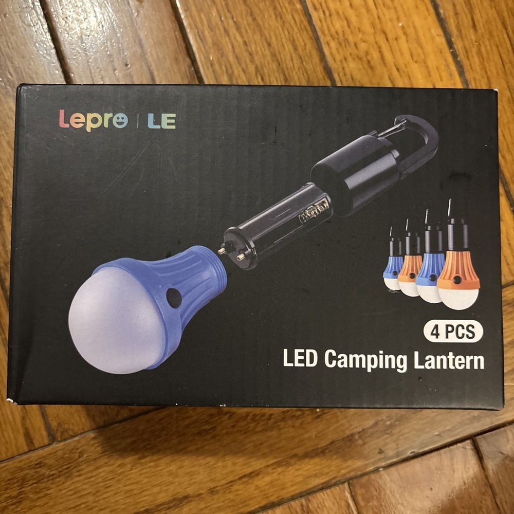 Lepro LE LED Camping Lanterns 4 pcs Hanging Scouts Hunting Nature NIB 3 W / 4.5